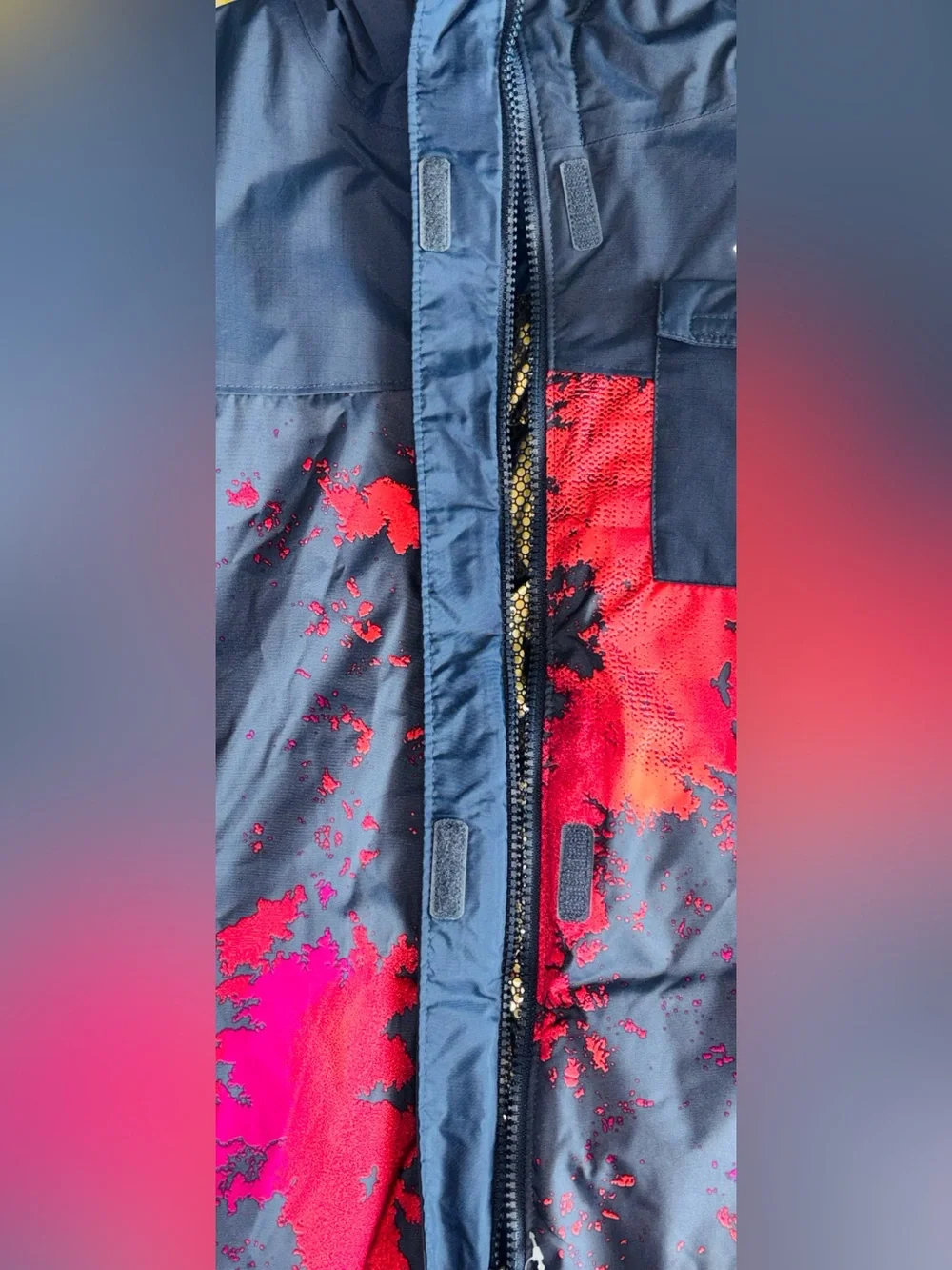 Columbia Navy Jacket with Bright Pink Print Hooded Shell | NWT *